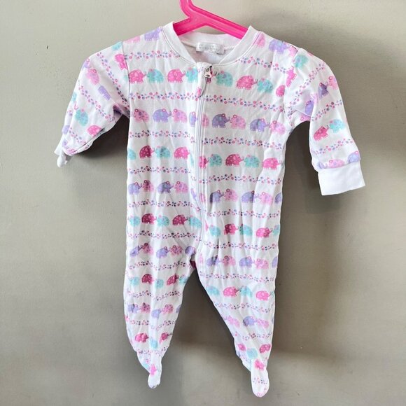 Kissy Kissy Baby Girl One Piece Elephant Escapades Footies- Size‎ 6-9m - Picture 1 of 3